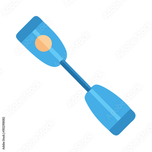 Minimalist flat vector illustration of a blue cooking spatula with beige accent