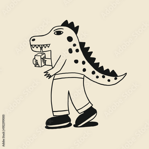 kids drawing character crocodile cartoon illustration