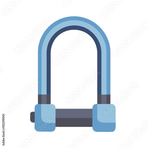 Stylized blue u-lock illustration against black backdrop, security and protection concept