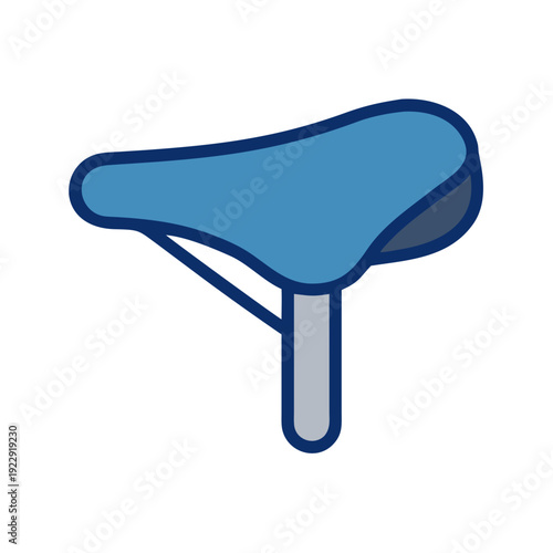 Illustration of bicycle seat on a black background suitable for informational graphics