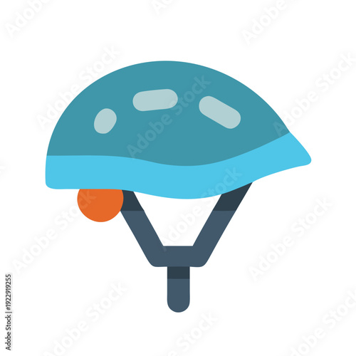 Illustration of a blue bicycle helmet on a black background, safety equipment