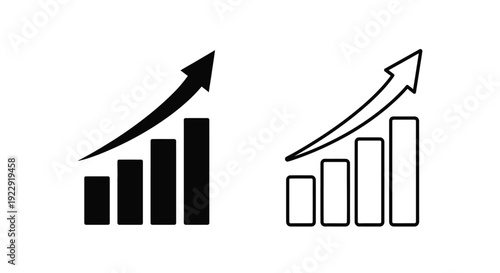 Two contrasting bar graphs showing growth or decline in data trends