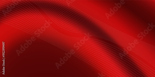 Luxury red satin smooth fabric background. Abstract background luxury red cloth or liquid wave or wavy folds of silk satin background. Red silky fabric. Decoration element for design.