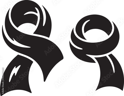 Black ribbon symbol representing awareness remembrance and support causes