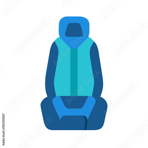 Modern Blue Car Seat Icon Illustration for Interior Design and Automotive Applications