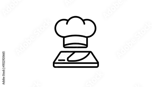 Simple Black Line Art Shape on White Background