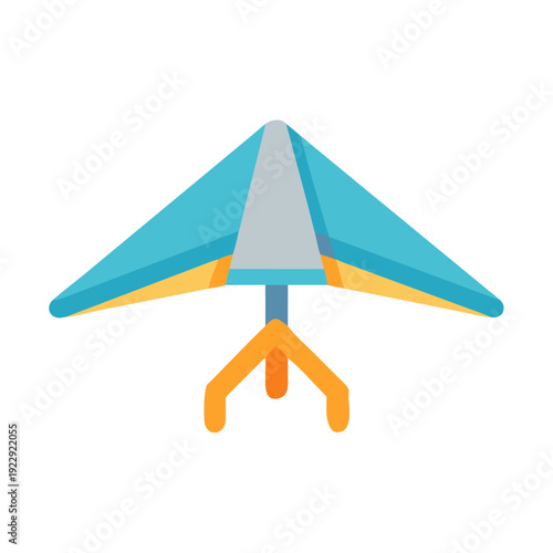 Minimalist hang glider illustration against a black background for aviation concept