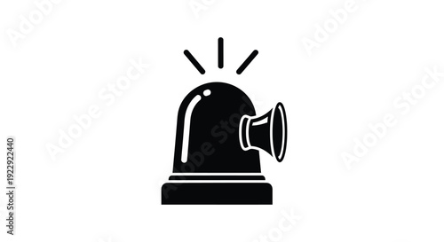 Simple black and white illustration of a classic emergency siren