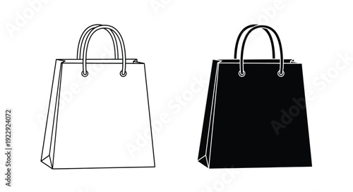Two shopping bags a white and a black version side by side