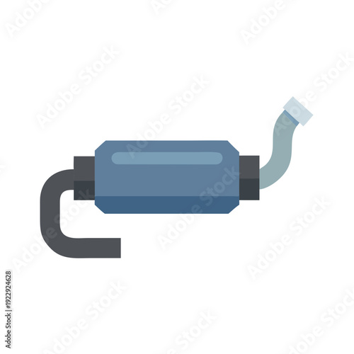 Automotive exhaust system or catalytic converter on black backdrop in minimalist style