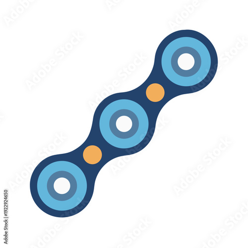 Simple flat illustration of an abstract interconnected chain on a black background