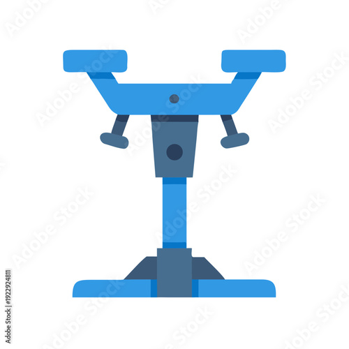 Illustration of an adjustable stand on black background in clean geometric shapes