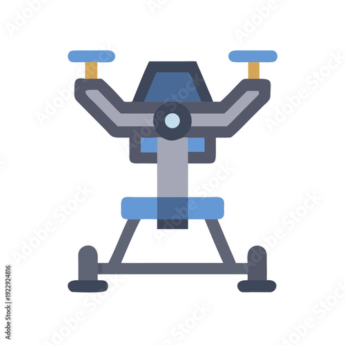 Simple isometric icon of an exercise machine on a black background