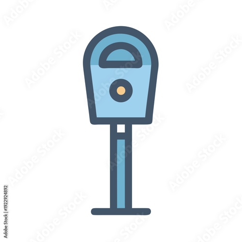 Blue Parking Meter Illustration with Black Background for Digital Media