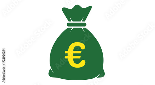 Green Money Bag With Euro Symbol