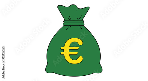 Green Money Bag With Euro Symbol