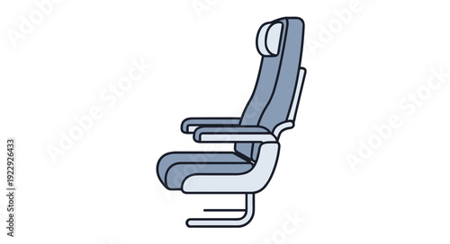 Modern Airplane Seat in Profile