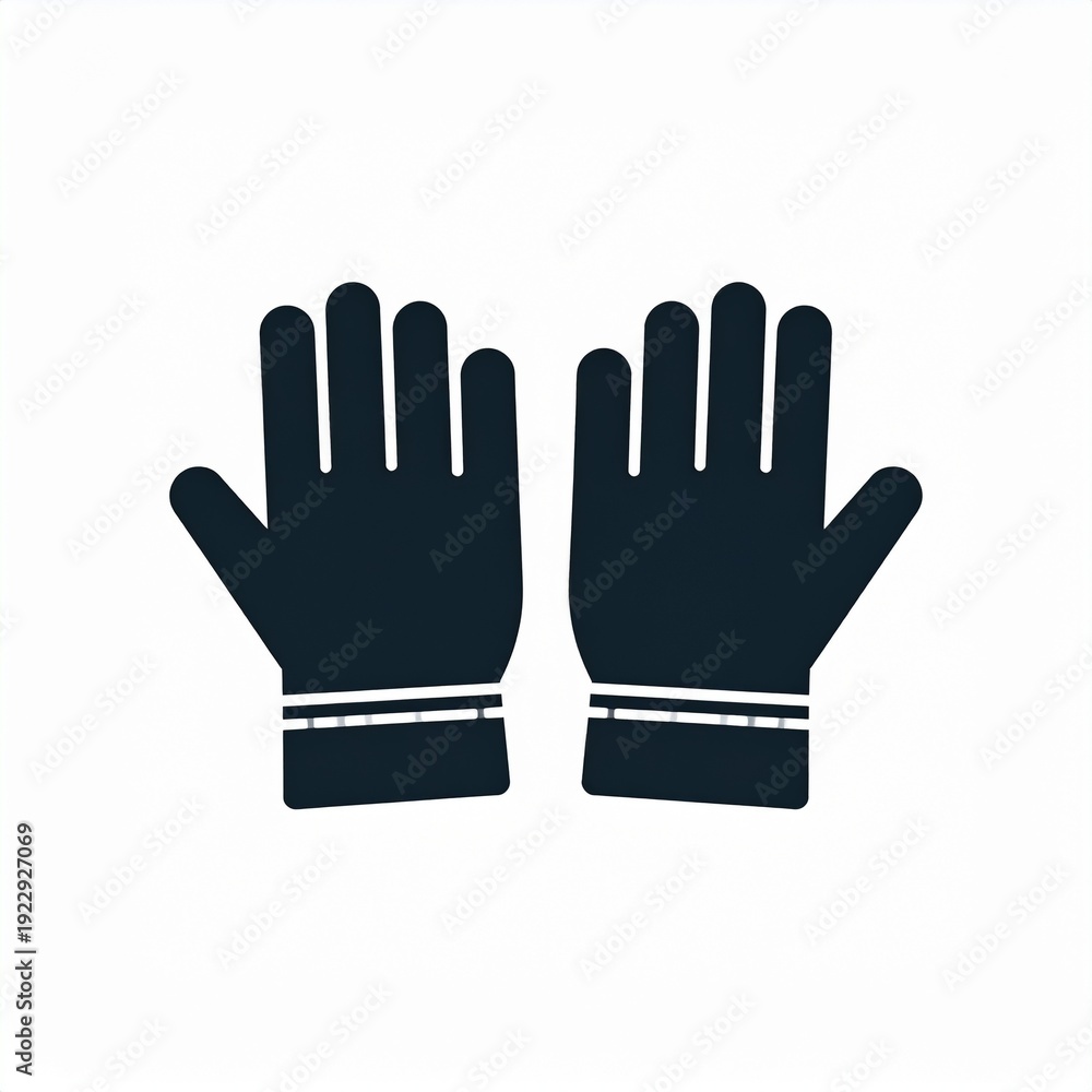 Fototapeta premium Pair of black winter gloves isolated on white background for cold weather protection