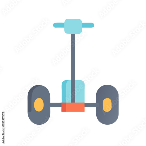 Flat design self balancing electric scooter against a black background for transportation