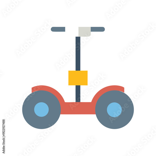 Flat design icon of a personal mobility scooter on a black background