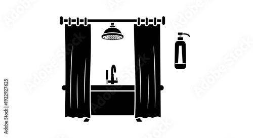 Shower Cabin Silhouette with Soap Dispenser