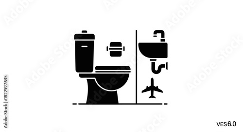 Airplane Toilet and Sink Icon