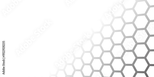 White and gray octagonal gradient background with copy space.