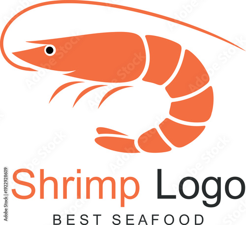 Shrimp logo. Isolated shrimp on white background