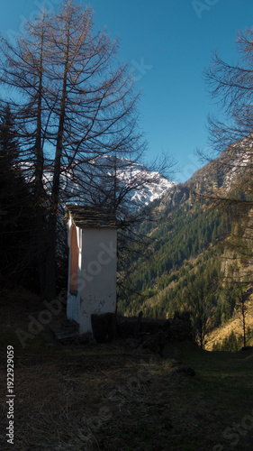 small chapel in alpe devero in piedmont, italy