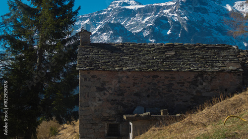 old chalet in alpe devero in piedmont, italy
