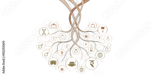 Root System of Knowledge with Scientific and Educational in Circular Bubbles (17) des