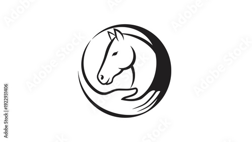 Horse Head Logo With Protective Hands