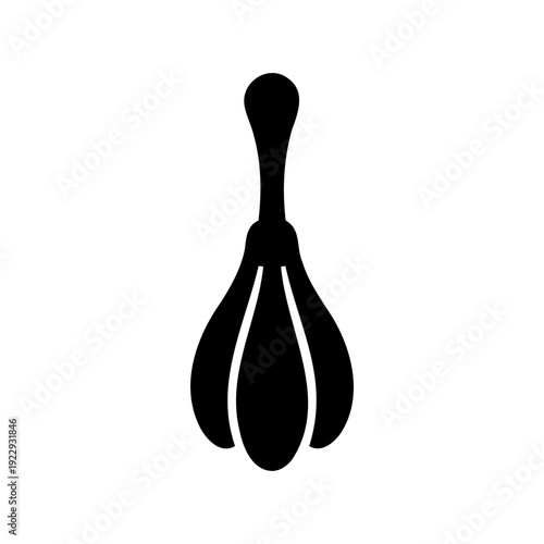 Black and white hand whisk with ergonomic handle design Vector, illustration