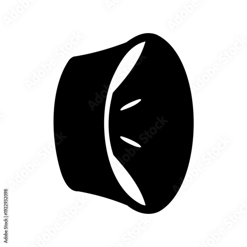 Black plastic pipe fitting with slotted side opening Vector, illustration