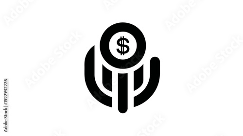 Modern abstract financial growth icon with dollar sign. Symbolizing investment success, wealth, profit, and achievement vector illustration.