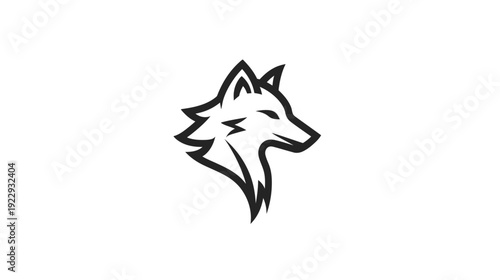 Minimalist Line Art Fox Head Illustration. Stylized Wild Canine Animal Design. Modern Vector Graphic for Branding and Nature Concepts.
