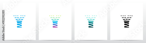 Waves Current Ripple Water Tidal Stream Curves Lines Letter Initial Logo Design Y