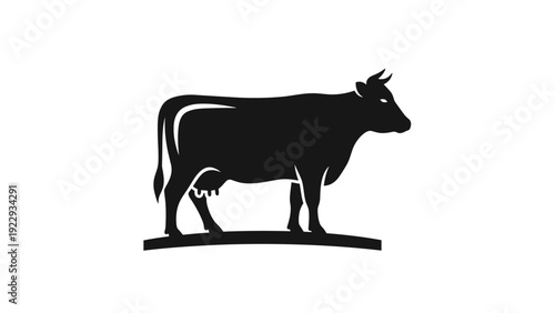 Black Silhouette of a Dairy Cow