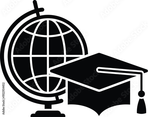 Global Education Icon: Knowledge and Achievement Worldwide