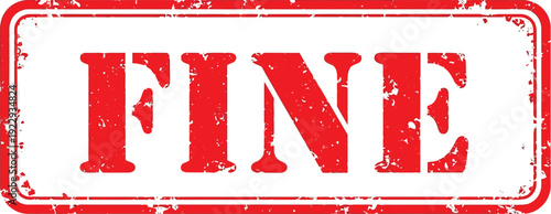 Distressed red fine stamp with rectangular border