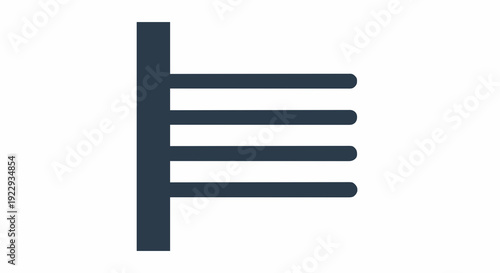 A simple graphic icon representing an unordered list or bullet points, a key element in user interfaces and documents for organizing text and presenting information clearly
