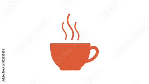 Orange Coffee Cup With Steam