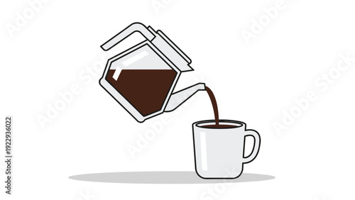 Pouring Coffee From A Pot Into A Mug