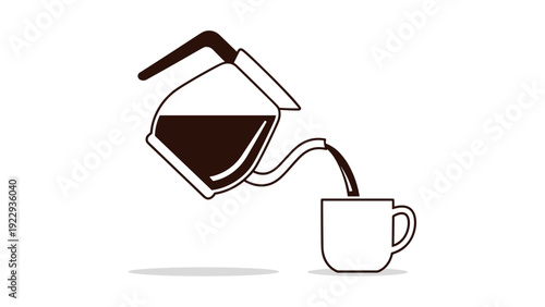 Pouring Coffee From Carafe Into Mug