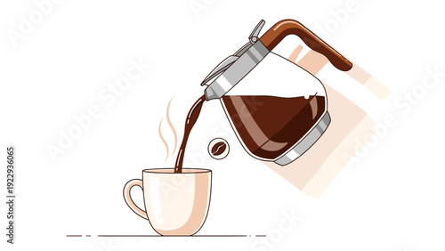 Pouring Coffee Into A Cup