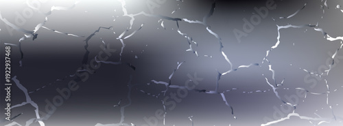 Minimalist Dark Fractured Vector Background with 3D Geometric Shards, Grayscale Broken Glass Texture for Modern Cybersecurity Web Banner and Tech Header