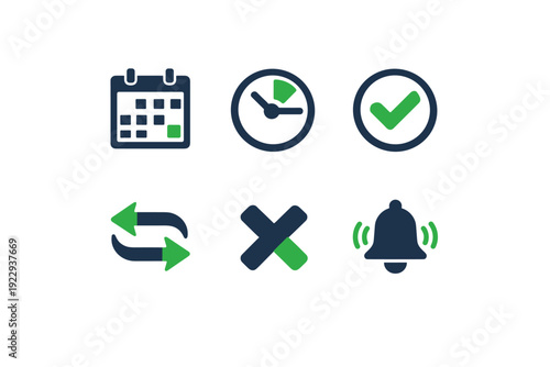 Process icon no cancellation arrows vector letters reschedule icons booking labels clean