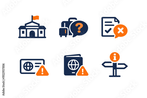No travel alert generation icon symbol scalable simple image white labels vector