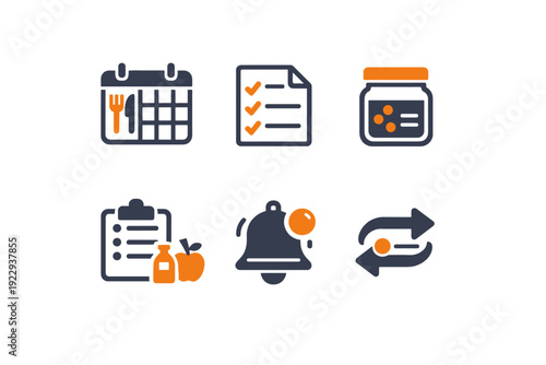 Calendar pantry vector generation planner list image labels recipe simple icon letters