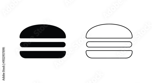 Two burger icons one solid black one outlined in white